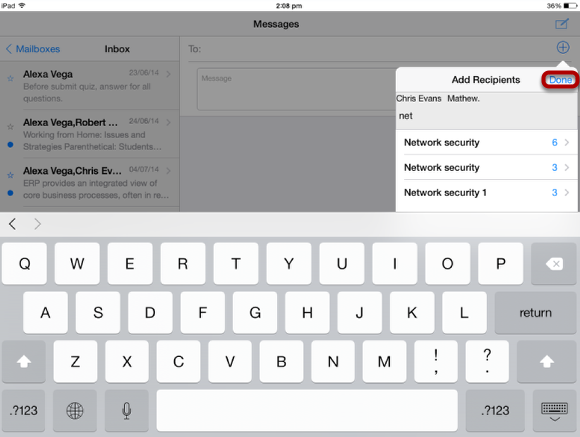 Type the name into the Add Recipient Field